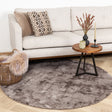 Round Viscose Rug - Pearl Grey
