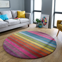 Round Modern Floor Rug - Illo Candy Multicolor