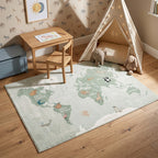 Kids Rug - Globe Mint