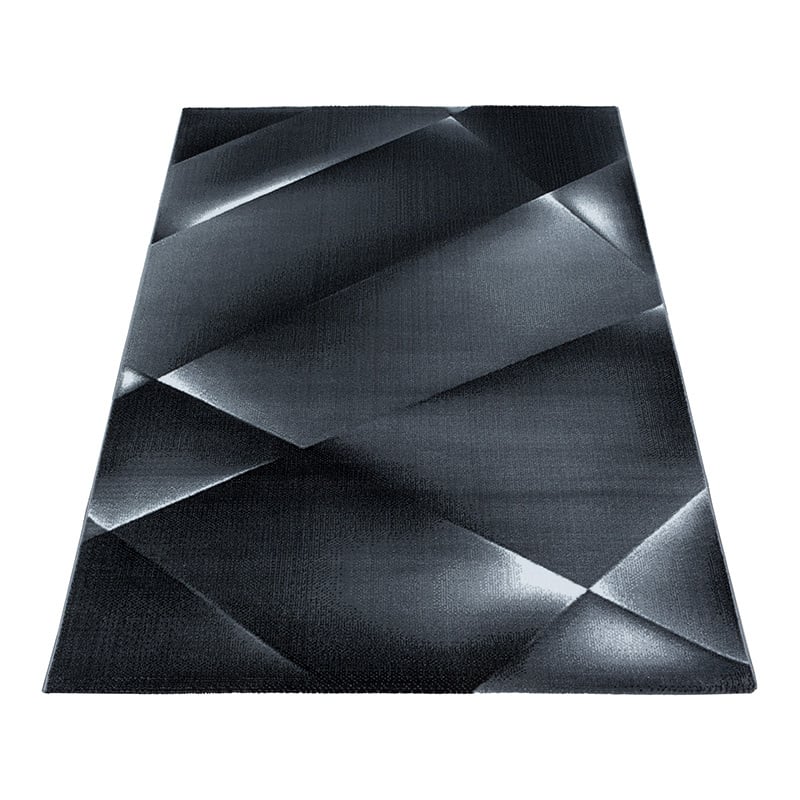 Modern Floor Rug - Streaky Design Black