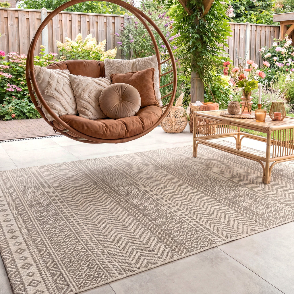 Jute Outdoor Rug - Nomad Aztec Cream