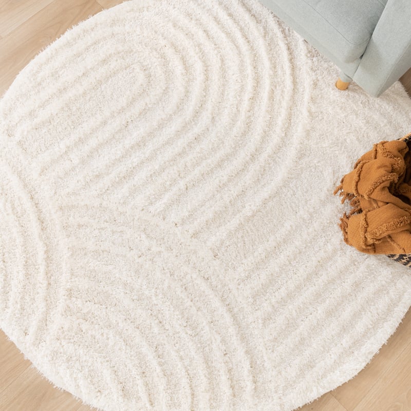 Round Scandinavian Rug - Lova Arches Cream