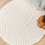 Round Scandinavian Rug - Lova Arches Cream