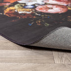 Floral Rug - Florine Black/Orange