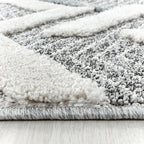 Scandinavian floor rug - Pitea Panel Grey/Cream