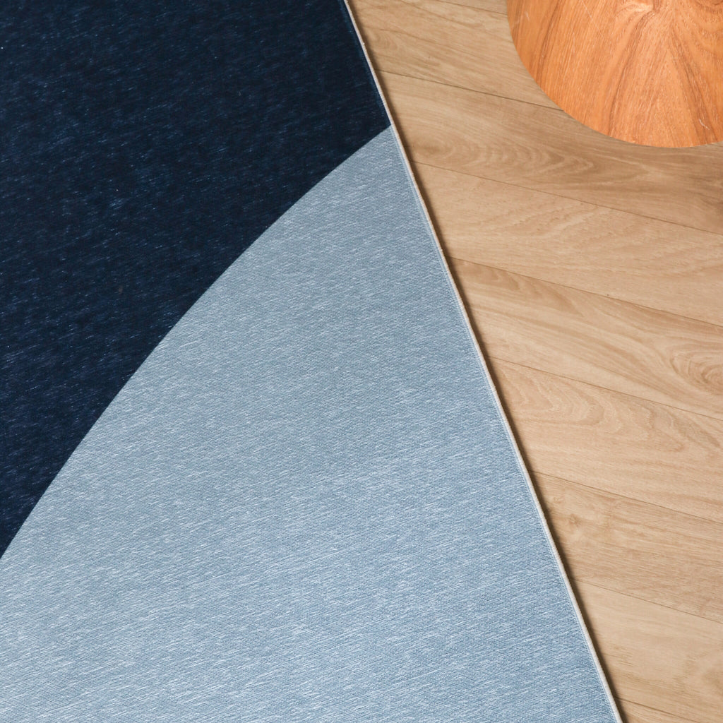 Geometric Rug – Swing Circles Blue/Brown