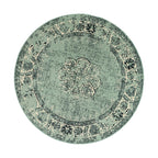 Round Vintage Rug - Wonder Green/Black