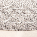 Round Outdoor Rug - Summer Azteca Light Grey
