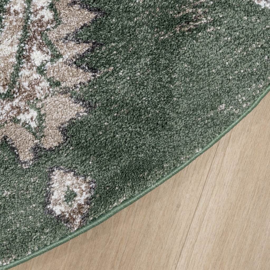Round berber rug - Blend Aztec Green