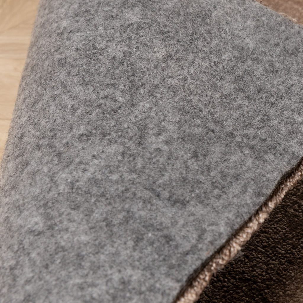 Round washable rug - Clean Brown
