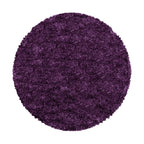 Round High-Pile Floor Rug - Fuzzy Purple