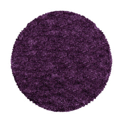 Round High-Pile Floor Rug - Fuzzy Purple