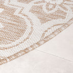 Round Outdoor Rug – Rio Flower Beige