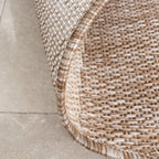 Round Indoor & Outdoor Rug - Sierra Curves Beige/Cream