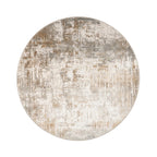 Round washable rug - Misha Grunge Cream/Brown