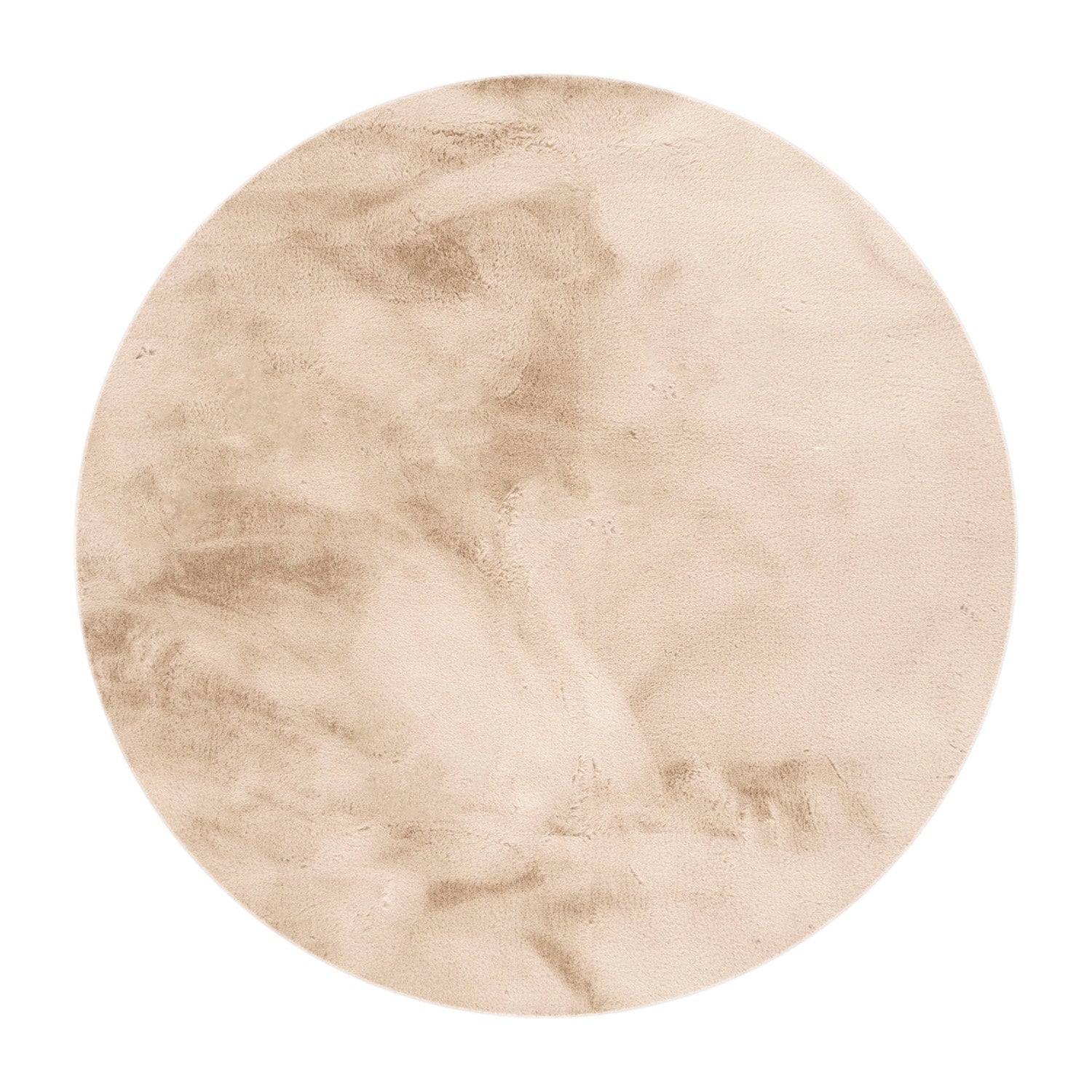 Round High-Pile Rug – Comfy Supreme Beige
