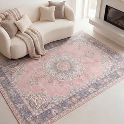 Vintage Rug - Lily Medallion Pink