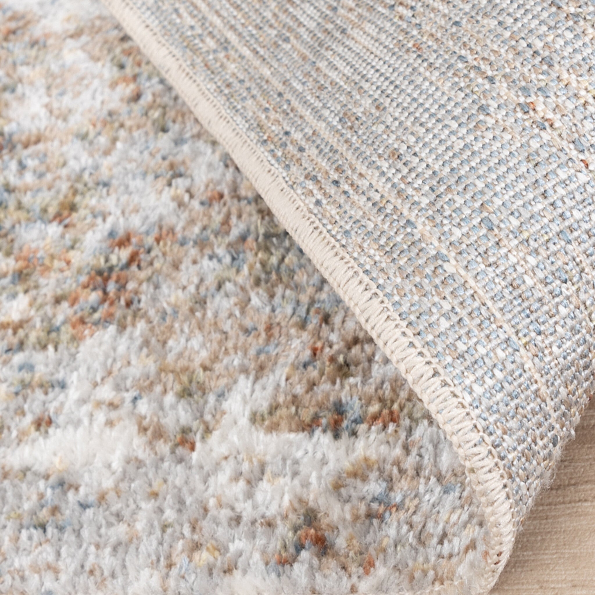 Round washable rug - Misha Grunge Cream/Brown