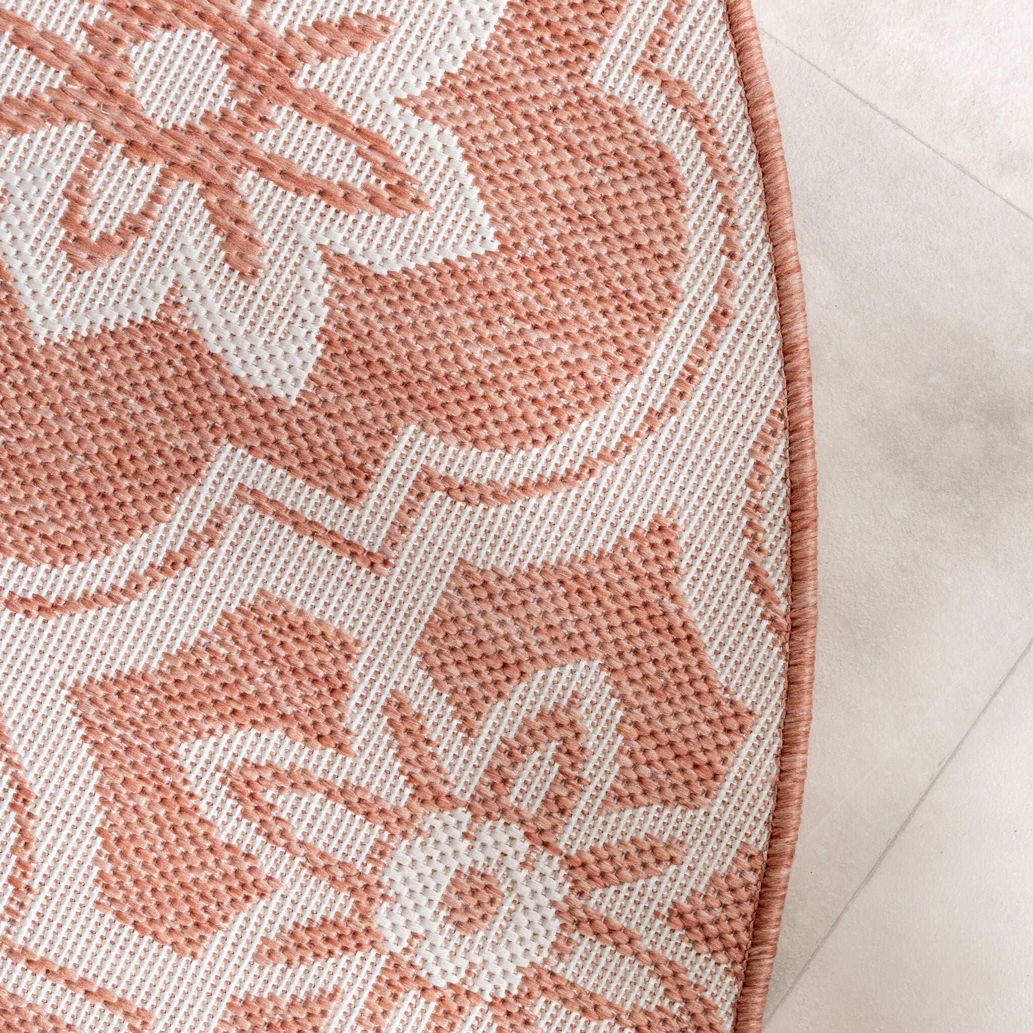 Round Outdoor Rug – Rio Flower Pink