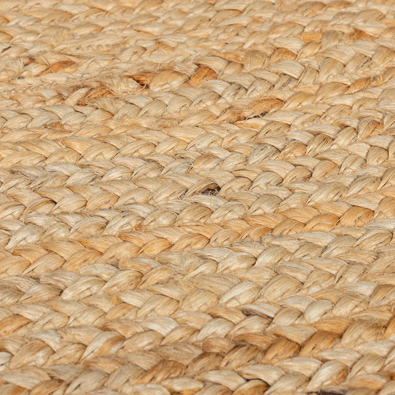 Round jute floor rug - Kahano Natural/Green