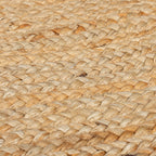 Round jute floor rug - Kahano Natural/Green