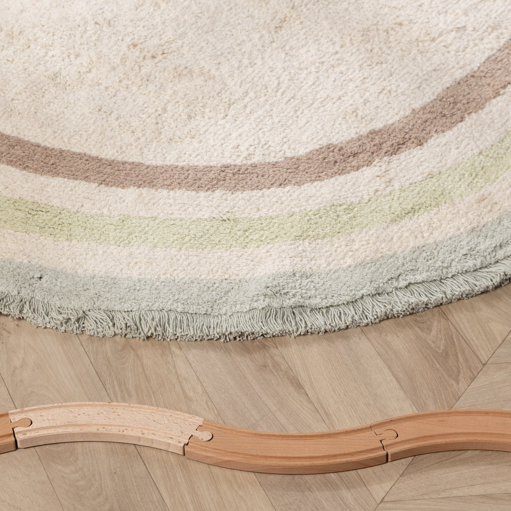 Oval washable children's rug - Milo Green