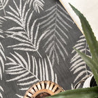 Outdoor Rug - Malta Leaves Black