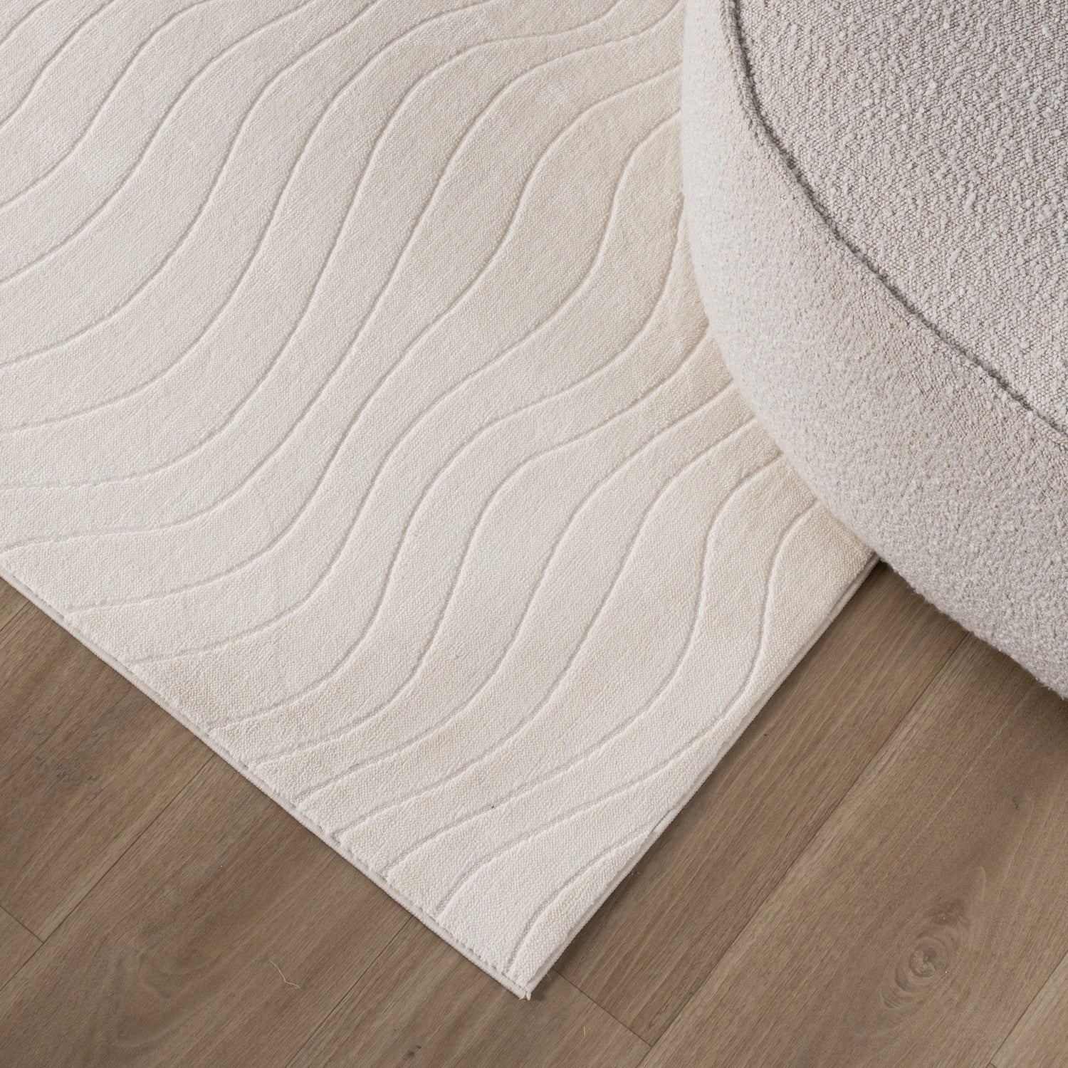 Scandinavian Rug - Charm Waves White