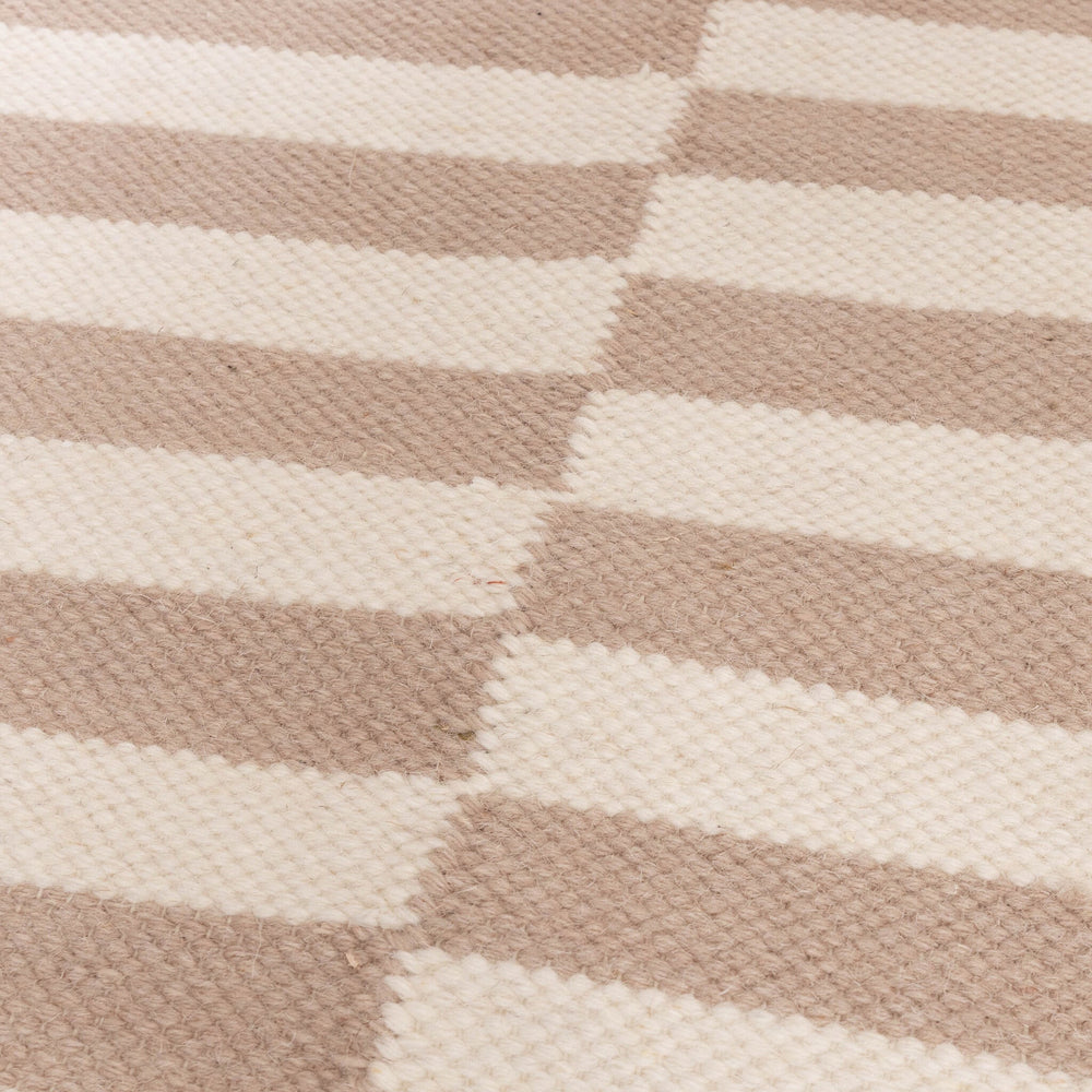 Striped Modern Rug - Dazzle Blocks Beige/White