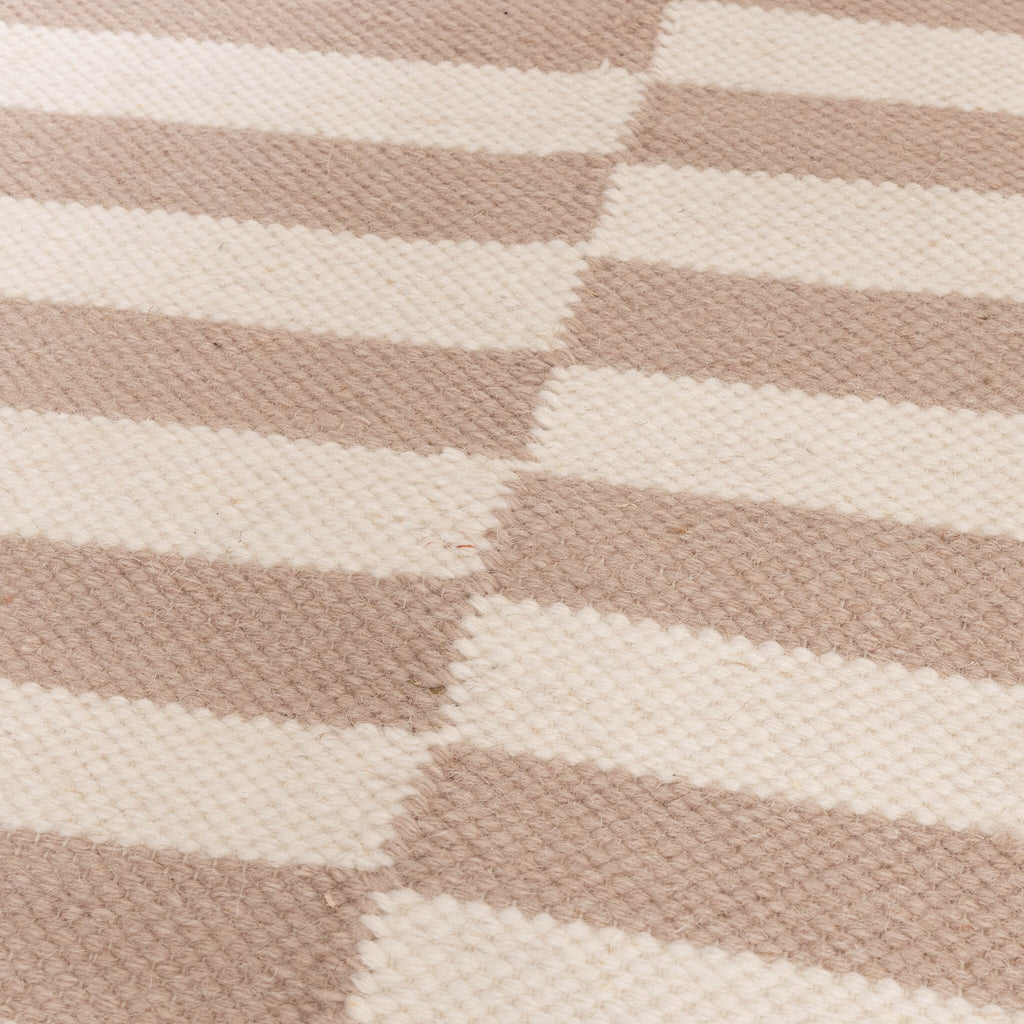Striped Modern Rug - Dazzle Blocks Beige/White