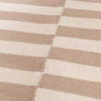 Striped Modern Rug - Dazzle Blocks Beige/White