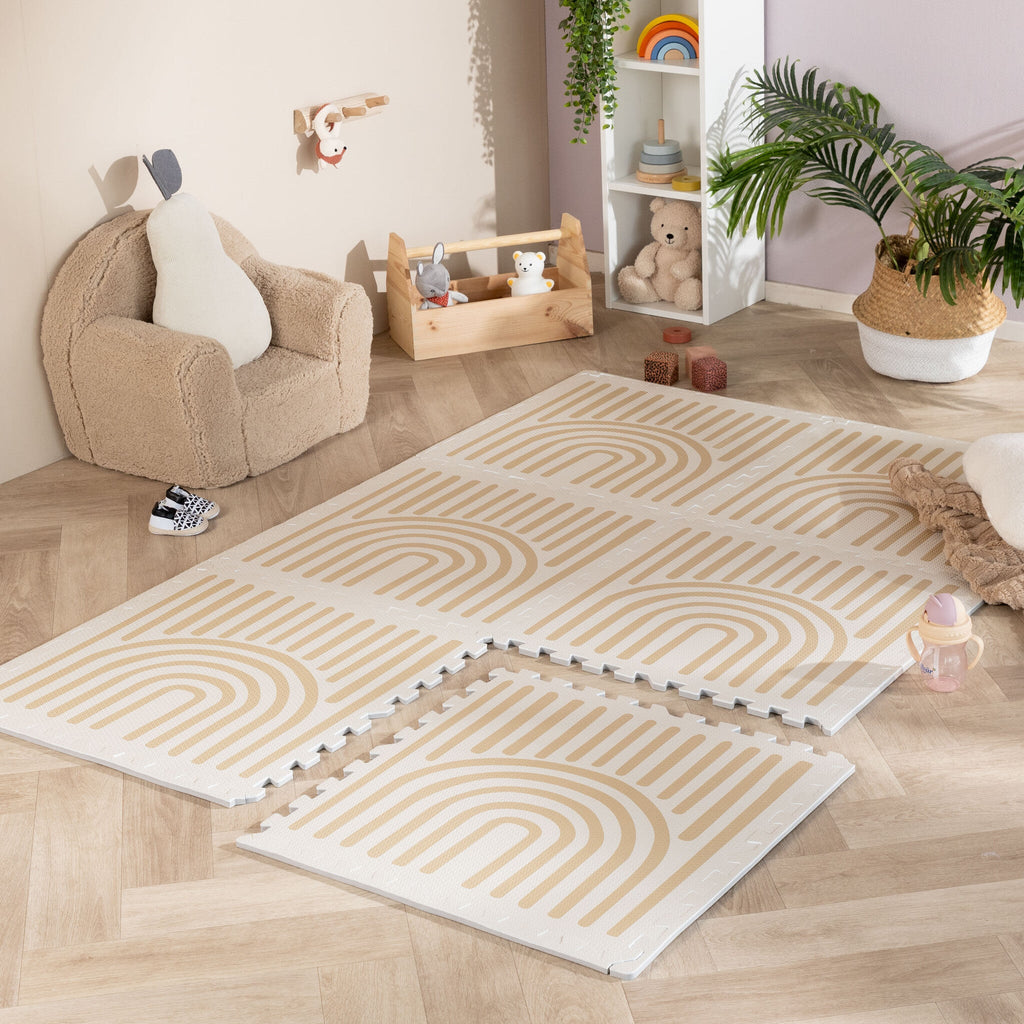 Foam Puzzle Mat – Alfie Grid Beige