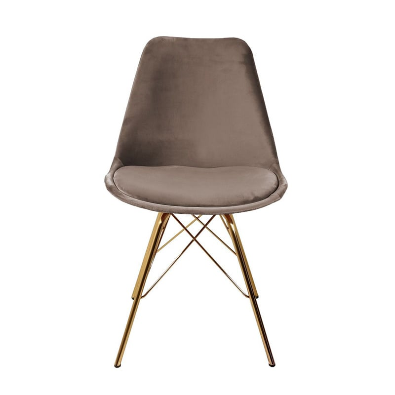 Chair Velvet Taupe - Gold frame