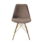 Chair Velvet Taupe - Gold frame