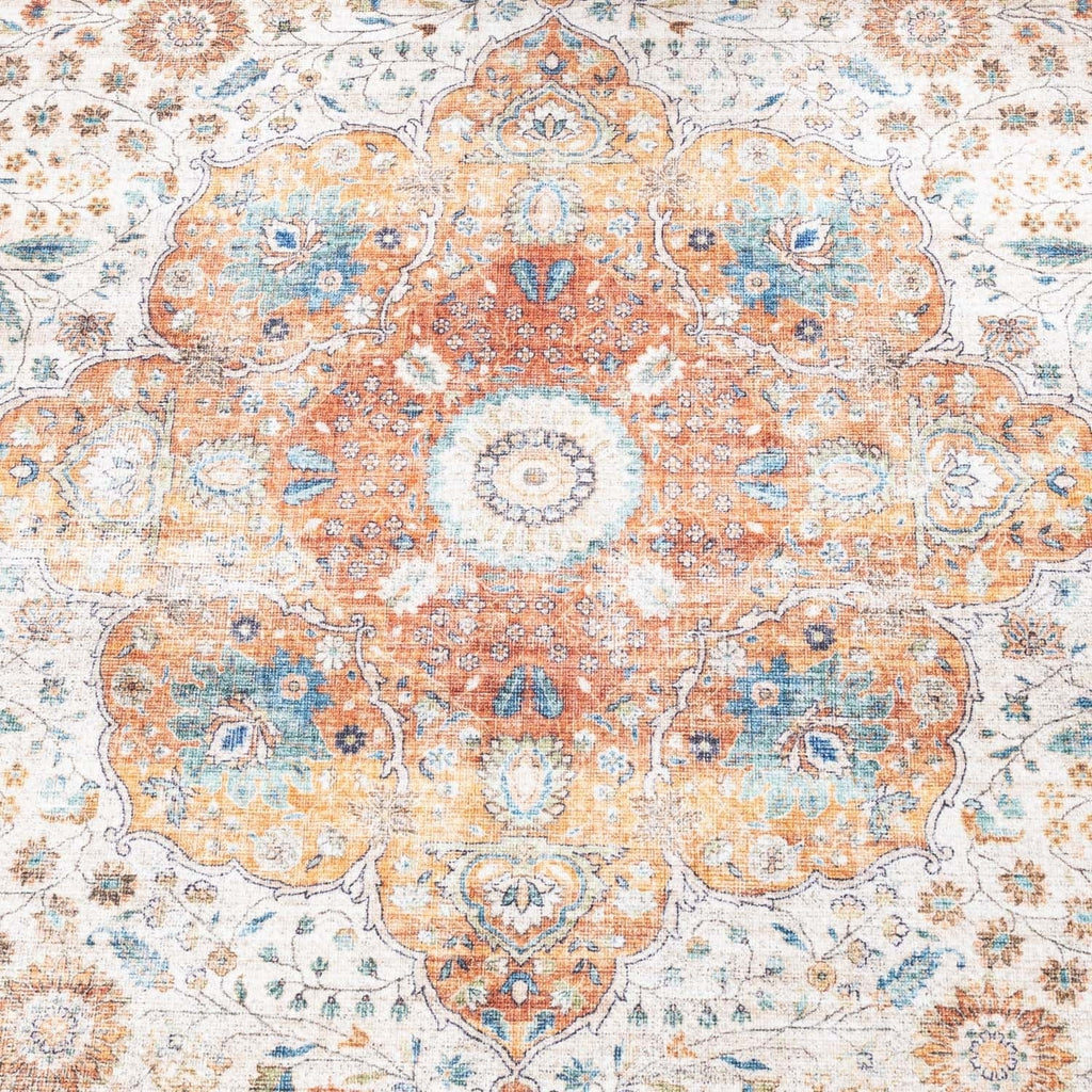 Indoor Outdoor Rug - Kairo Medallion Cream/Multicolour