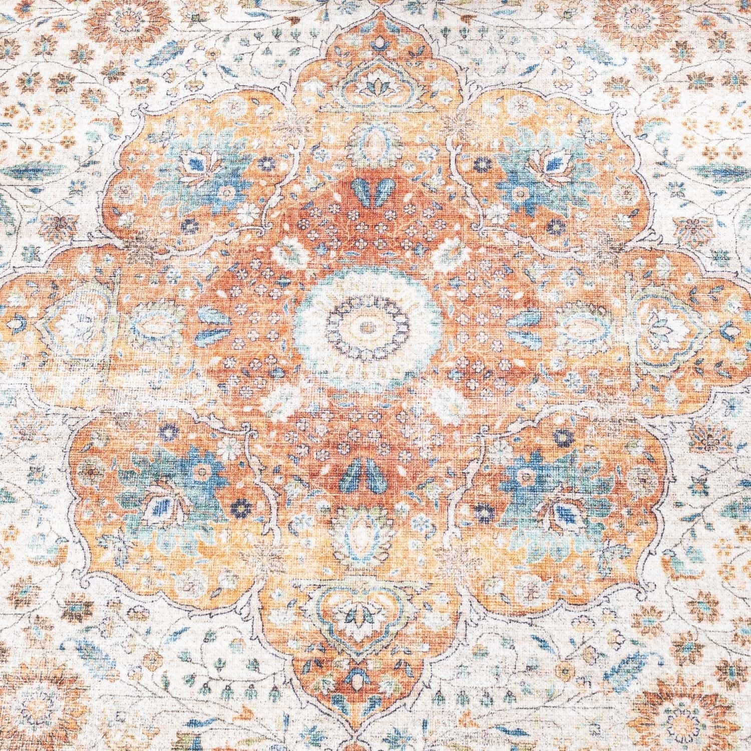Indoor Outdoor Rug - Kairo Medallion Cream/Multicolour