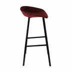 Velvet Bar Stool - Red