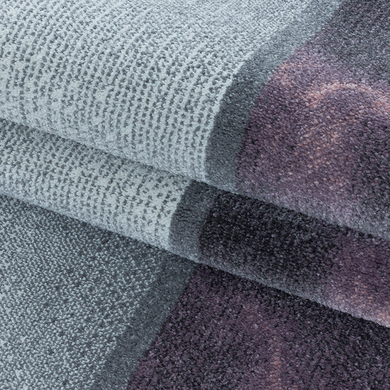 Modern floor rug - Optimism Box Purple/Grey