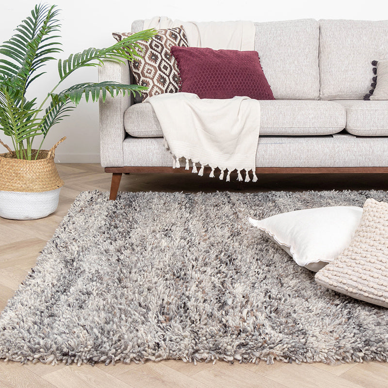 High Pile Wool Rug - Royal Light Grey/Blended