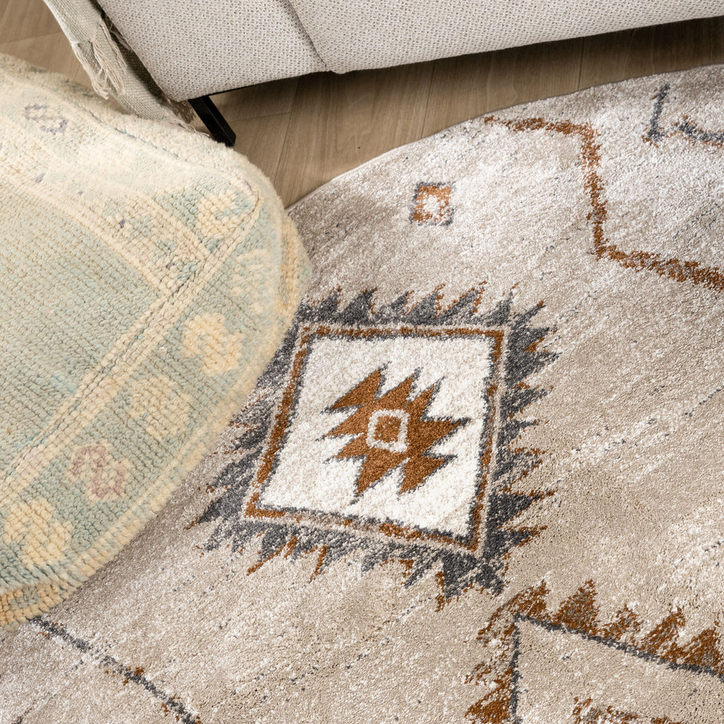 Round berber rug - Blend Aztec Beige
