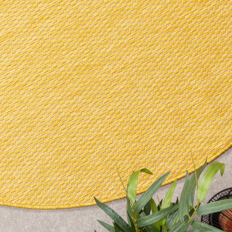 Round Outdoor Rug - Costa Ochre Yellow