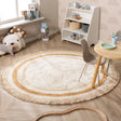 Round washable kids rug - Milo Beige