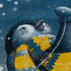 Children's floor rug - Fleurtje Penguin Blue