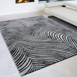 Modern floor rug - Alvie Black 7696