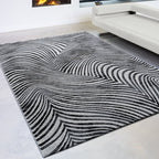 Modern floor rug - Alvie Black 7696