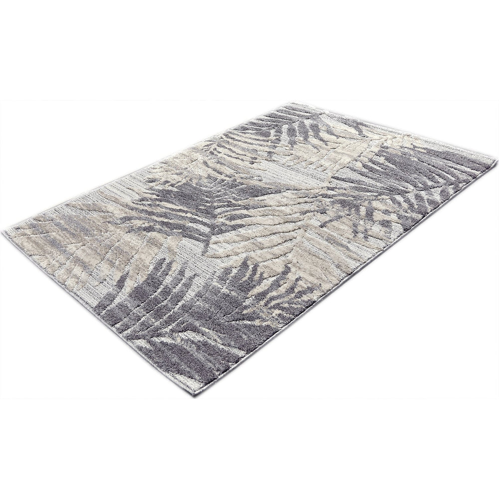 Soft floor rug - Oceane Leaves Grey