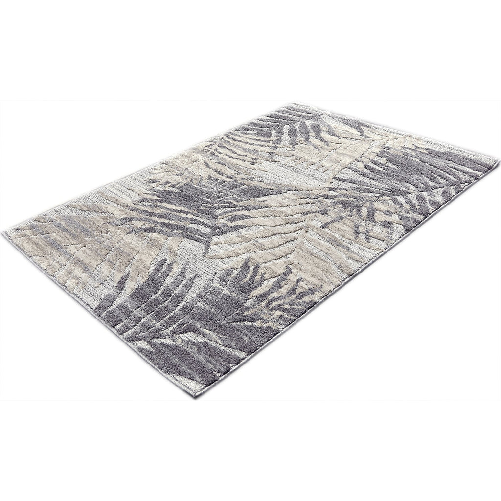 Soft floor rug - Oceane Leaves Grey