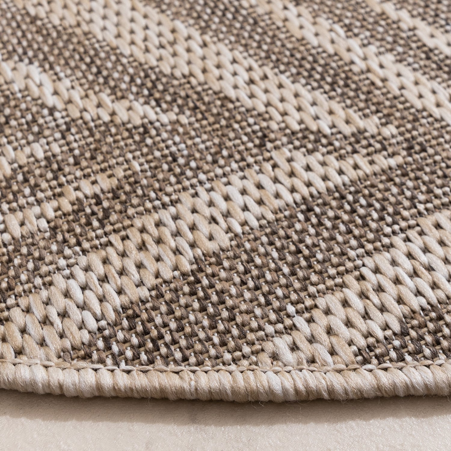 Round Outdoor Rug - Tiga Palm Taupe