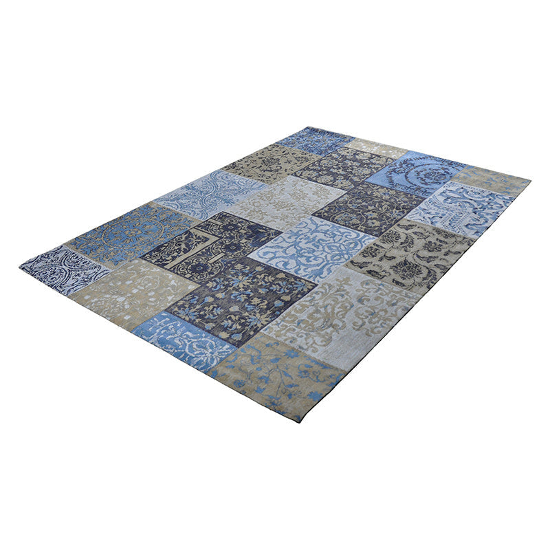 Patchwork floor rug - Delany Gray/Blue
