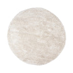 Round High Pile Rug - Lofty Cream/White
